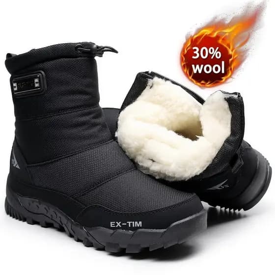 Neve botas de pelúcia impermeável antiderrapante masculino para inverno/caminhadas/plataforma