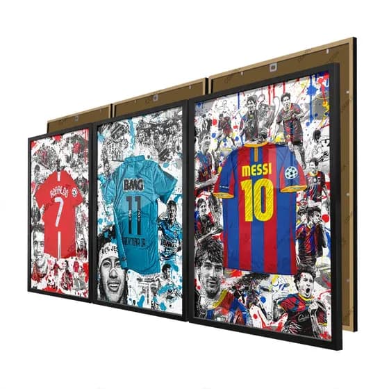 Quadros Desenhos Artes Camisas Lendas do Futebol Moldura e Vidro