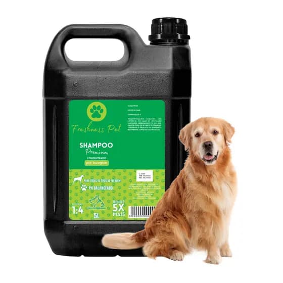 Shampoo Premium Concentrado Pré Lavagem 5 litros Diluição 1:4 Freshness Pet