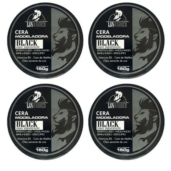 4Un Cera black mega pigmentação modelador capilar p/ pentear 150g - LGN Barber (uso masculino)