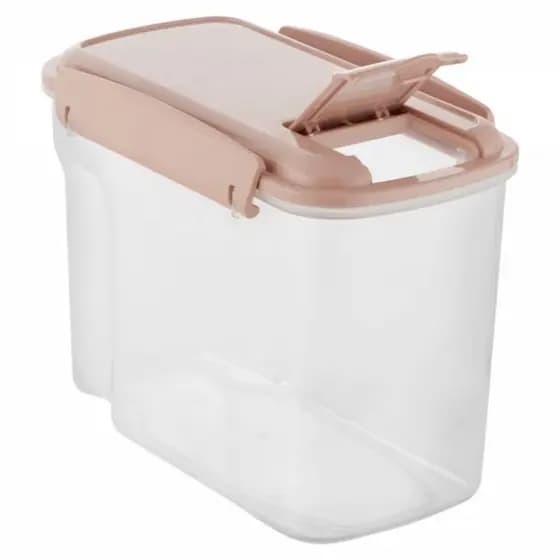 Pote Trava Hermético para Alimentos Clink com Abertura Retangular de Plástico 1300ML Rosa Claro