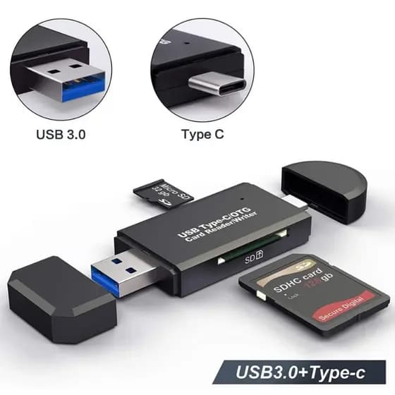 Adaptador Otg Tipo C / V8 Leitor Usb CartãoMicro Sd Usb 3.0