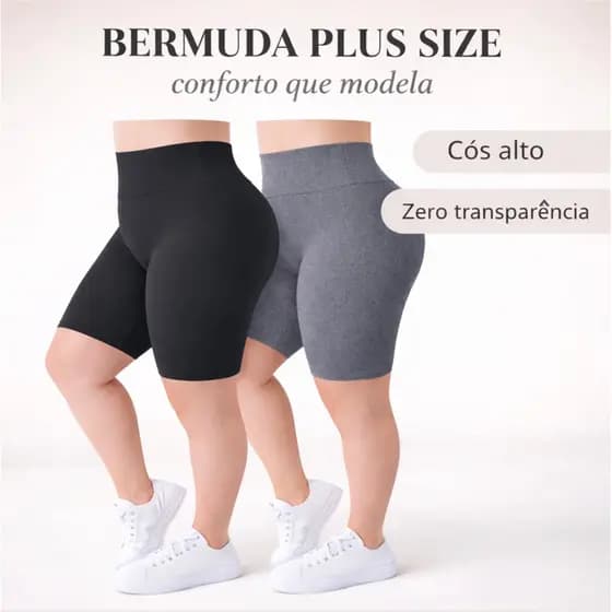 Kit 2 Bermudas Plus Size Feminina Suplex