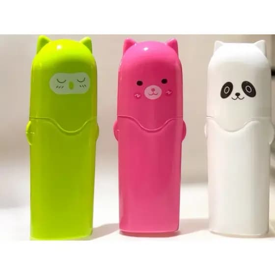 Porta Escova e Pasta de Dente Infantil Adulto Estampado – Bichinhos Fofos Multiuso