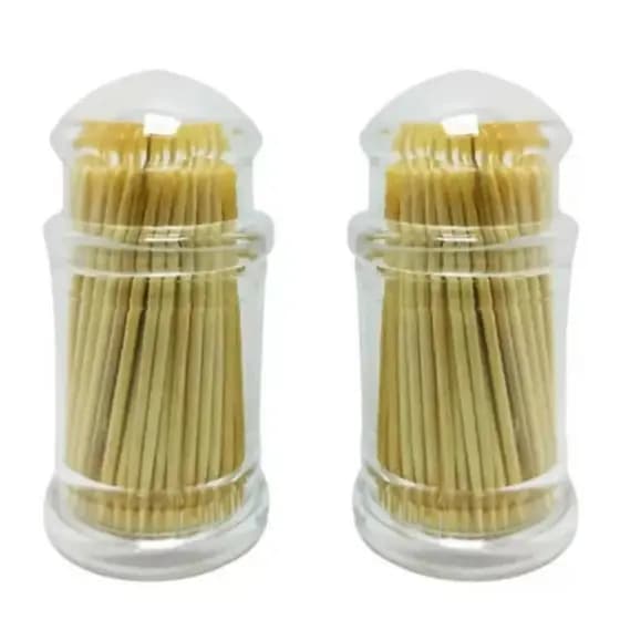Kit 2 Paliteiros De Plástico Transparentes Multiuso 200 Unidades De Palitos