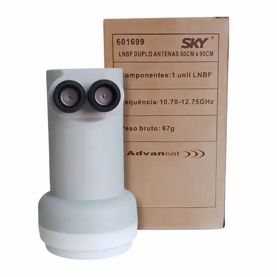 Lnbf Duplo Banda Ku Universal Padrão Sky Hd Duas Saídas Advansat Imagevox