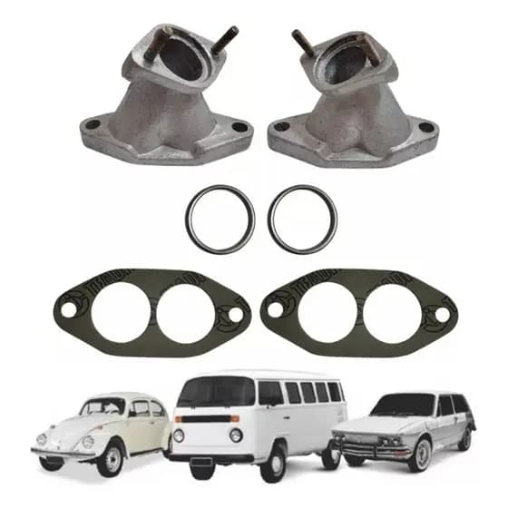 Par Coletor Admissão Pezinho Vw Fusca Brasilia Kombi Simples - 1 Carburador