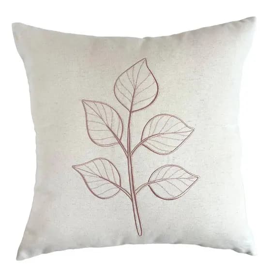 CAPA DE ALMOFADA BORDADA NATIVA ROSA 45X45