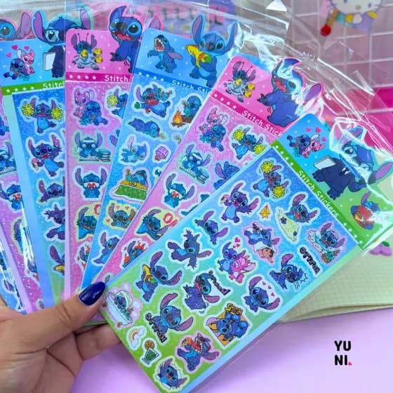 Adesivos Holográficos Stitch - Papelaria Fofa - Adesivo Stich Disney