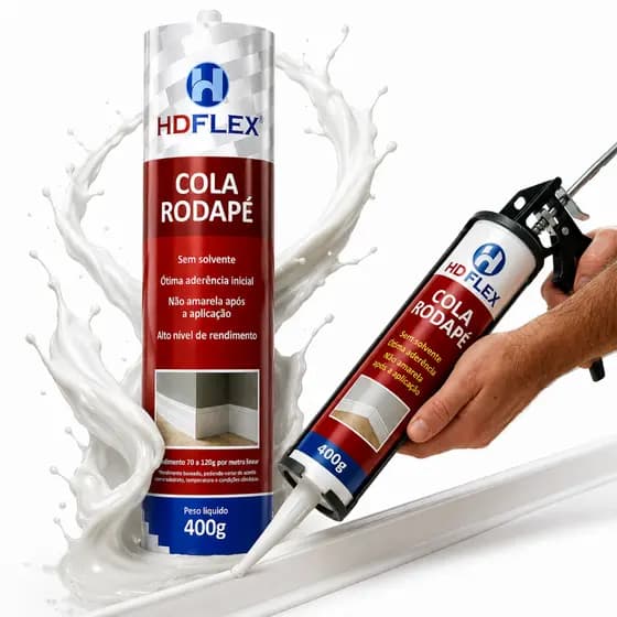 Cola De Rodapé Rodateto Para Mdf E Poliestireno HDFlex 400g Rende 8 Metros