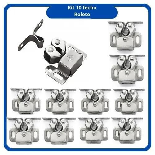 kit 10 ou 4 fecho rolete niquelado trinco aço para armário e portas de guarda Envio Imediato