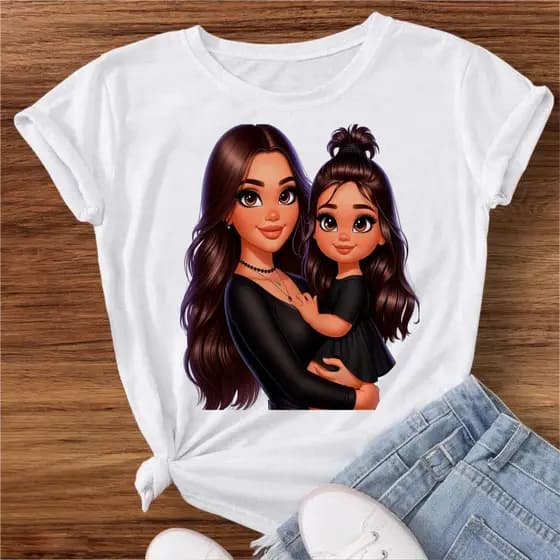 Camiseta Tshirt Feminina Blusa Estampas Mãe e Filha