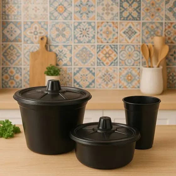Kit Pia 3 Peças Plástico Lixeira Porta Detergente Porta Sabão Esponja Limpeza e Organização