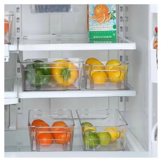 Organizador de acrílico para geladeira 32x9 caixa organizadora