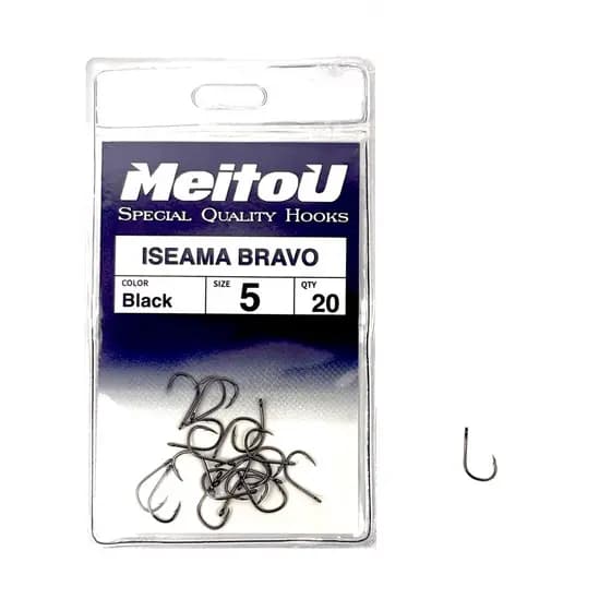 Anzol Meitou Iseama Bravo Black Varios Tamanhos N° 5 Ao 16