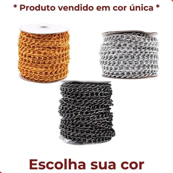 CORRENTE ALUMINIO DE 14.3X10.2MM ROLO COM 20 METROS