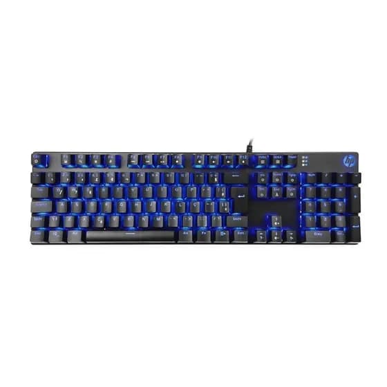 Teclado HP USB Mecânico Gamer GK400F LED Azul
