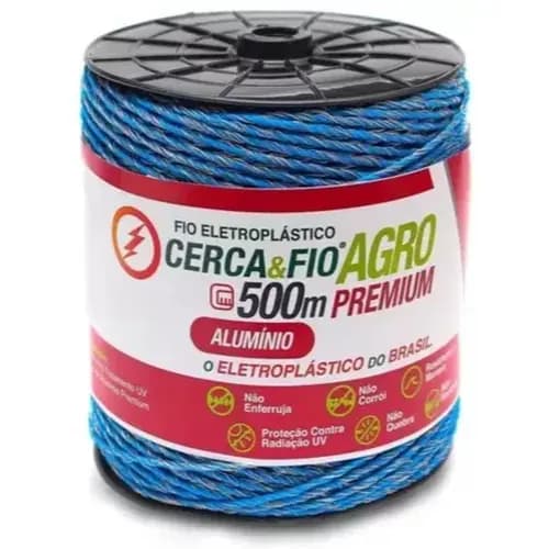Fio Eletroplastico Para Cerca Elétrica Alumínio 09x06 500m Cor Azul
