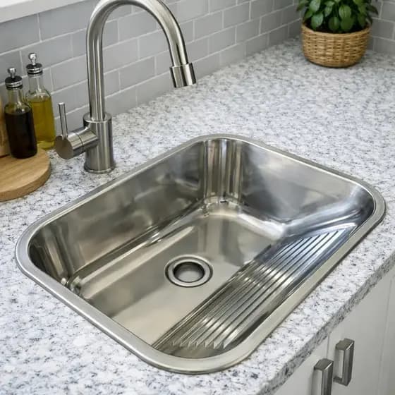 Tanque Lavanderia Cuba Aço Inox Moderno Área 44×44cm
