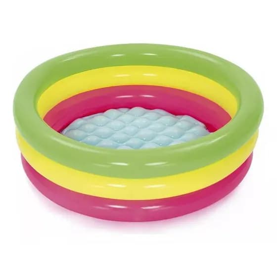 Piscina Inflável 3 Anéis Infantil Bebê 41l Colorida Praia