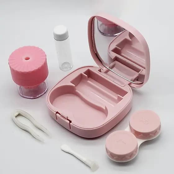 Estojo Para Lentes De Contato Com Lavadora De Limpeza , Tamanho De Viagem Kit De Ferramentas De Remoção De Aplicador De