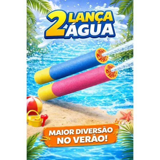 Kit 2 Lança Atira Água Flutuante Piscina Praia Esguicho
