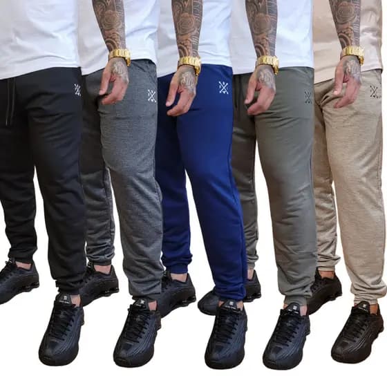 Kit 5 Calças Jogger Moletinho Slim