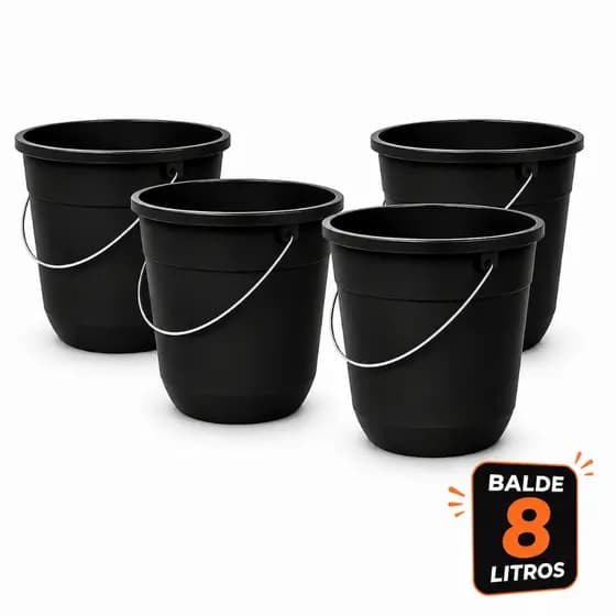 KIT 4 Baldes de limpeza 8 litros