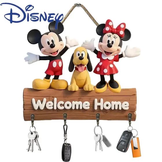 Disney Anime Mickey Minnie Chave De Madeira Gancho Dos Desenhos Animados Mouse Bem-Vindo Casa Decoração Para Presentes