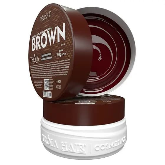 Máscara Capilar Pigmentadora Troia Colors Brown 150g Cor fantasia - Troia Hair