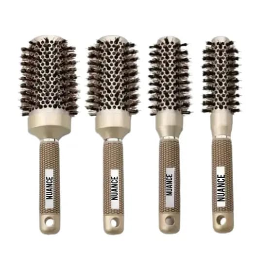 Kit 4 escovas térmicas cerdas de javali Nano Ceramic