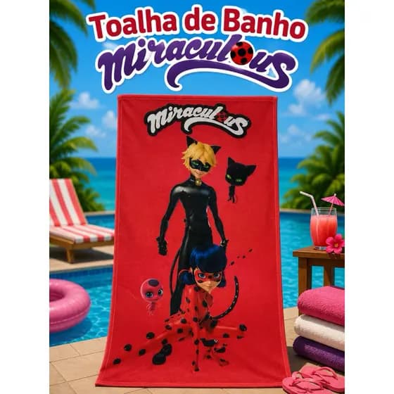 Toalha de Banho e Praia Estampas Variadas Personagem Infantil Menino e Menina 0,70cm x 1,40cm