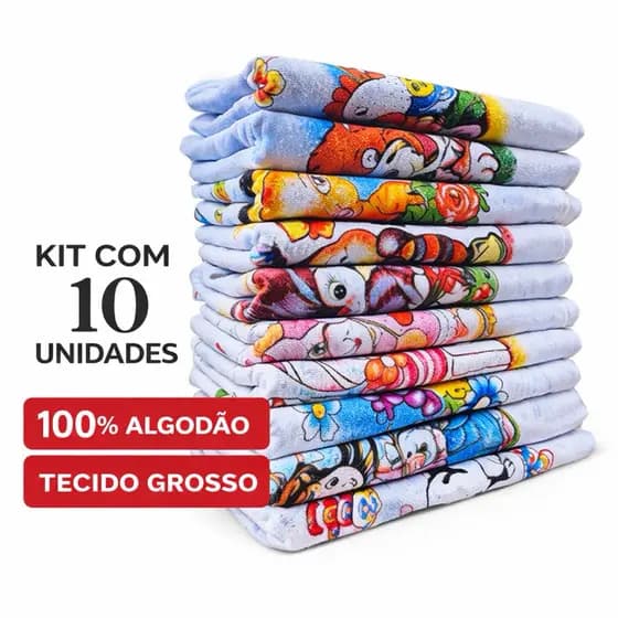 Kit 10 Panos de Prato Grosso 100% Algodão | Pano de Cozinha Para Secar Louça Alta Absorção