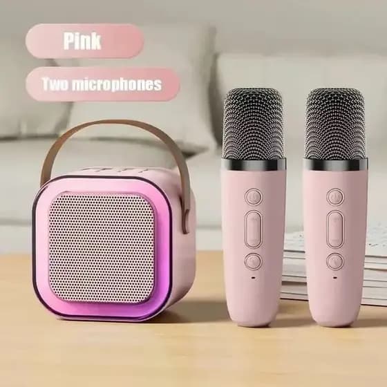 K12 Caixa de som sem fio com microfone Karaokê, Mini Alto-falante Bluetooth portátil 1/2 Mic