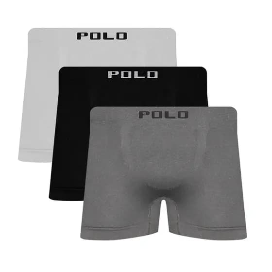 Kit Com 3 Cuecas Boxer Polo Star Microfibra Sortida
