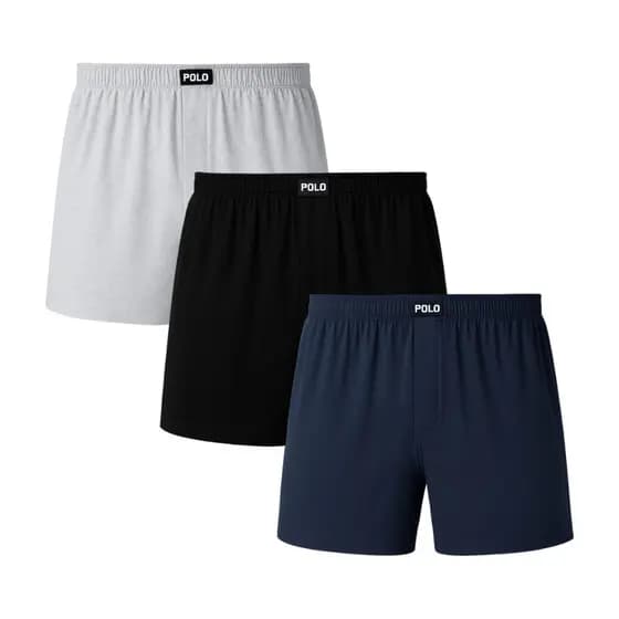 Kit 3 Samba Canção Cuecas de Viscose Pijama Toque Gelado Masculina Sortida