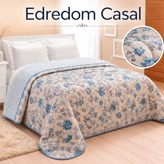 Cobre Leito Casal Edredom Dupla Face Extra Macio Cobre Leito Premium Resistente