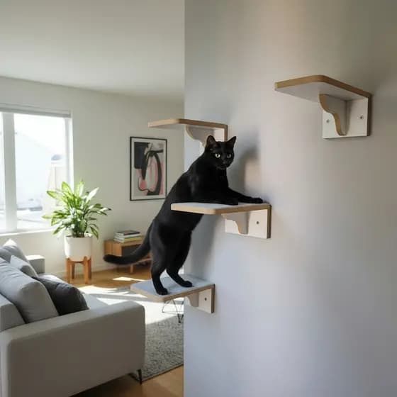 Playground Gato Reforçado com 4 Degraus em MDF 15mm LAMINADO Com Carpete Montado Parque Para Gatos