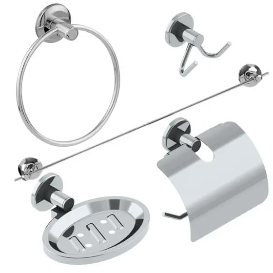 Acessórios Banheiro Inox metal Porta Toalha, Saboneteira, Papeleira, Cabide Cromado acessorio