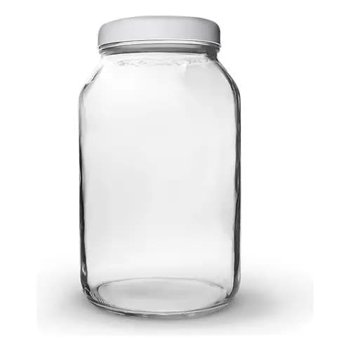 05 Potes 3.500 Ml 3 Kilo Vidro Tampa Plástica Condimento