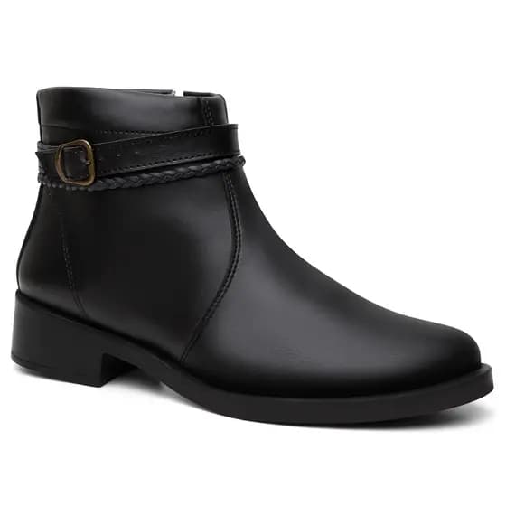 Bota Feminina Coturno Feminino Botinha Cano Curto Inverno Preta Montaria Rodeio