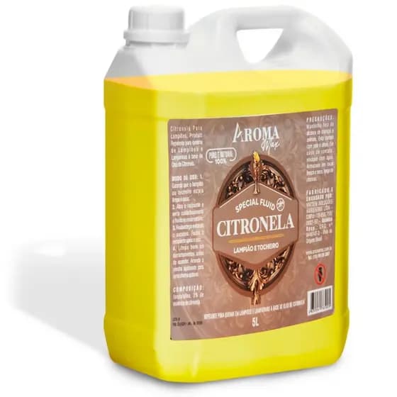 Óleo Essencial De Citronela Repelente - 5 Litros Para Tochas Lamparina Lampião