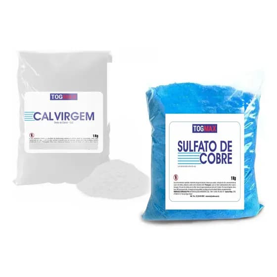 Kit Calda Bordalesa Sulfato De Cobre + Cal Virgem 1kg Togmax