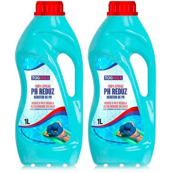Kit 2 Litros Redutor de PH para Piscinas Premium Limpeza de Piscinas Togmax