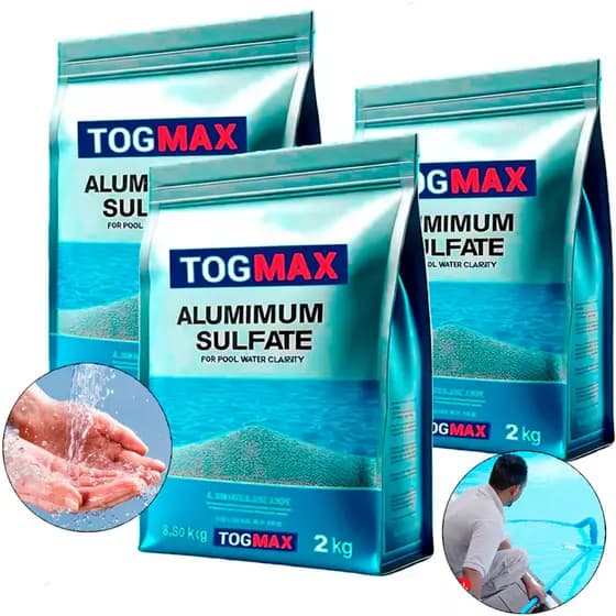 Sulfato De Alumínio Kit 3x2kg Tog Max Linha Especial Decantação Piscina Eficiente Fácil Aplicação