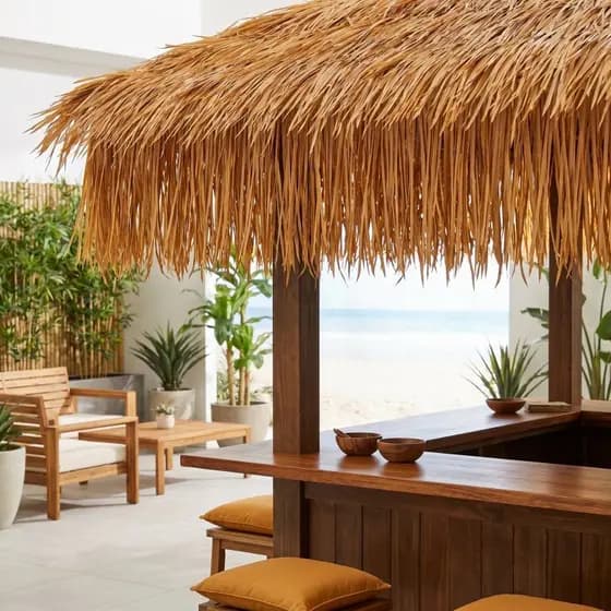 🖼️ 1 Telhado Decorativo De Palha Artificial Em Pe Para Uso Decorativo