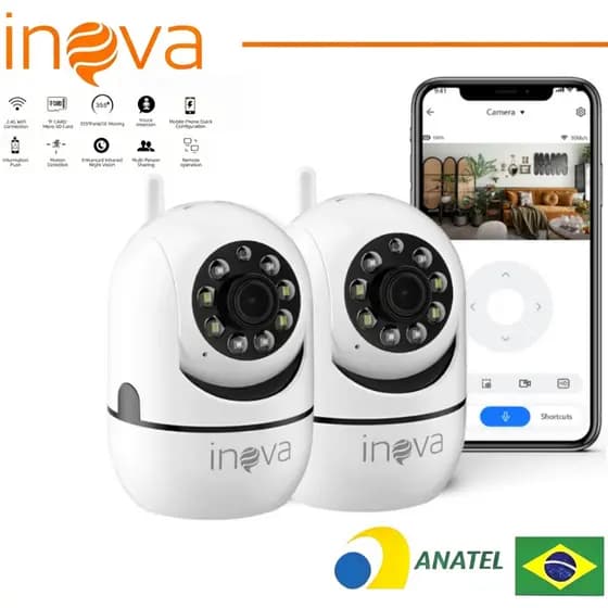 INOVA Wifi Babá Eletrônica Câmera segurança Sem Fio Visão Noturna 1080P 360° Câmera audio YOOSEE