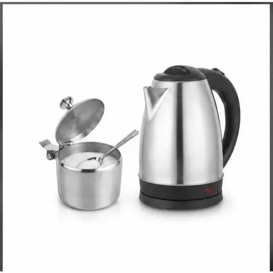 Kit Chaleira Elétrica inox Capacidade 1.8L + Açucareiro Inox com Tampa