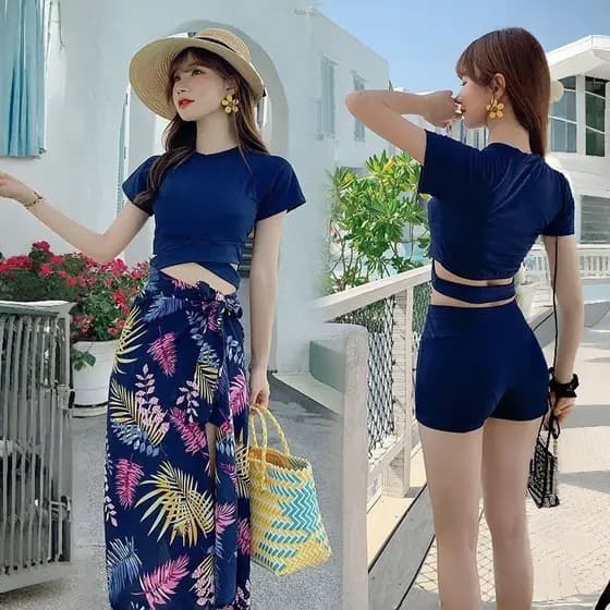 Novo conjunto de biquíni de três peças de alta qualidade / biquíni elegante para férias em águas termais / biquíni com s