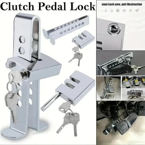 Nunca mais se preocupe com roubo de carro! Cadeado de Bloqueio para Pedal de Freio - Aço Inoxidável e Universal